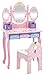 CLP Kinder Schminktisch Emilia I Frisiertisch mit Hocker I Schminkkommode mit Spiegel, Farbe:pink