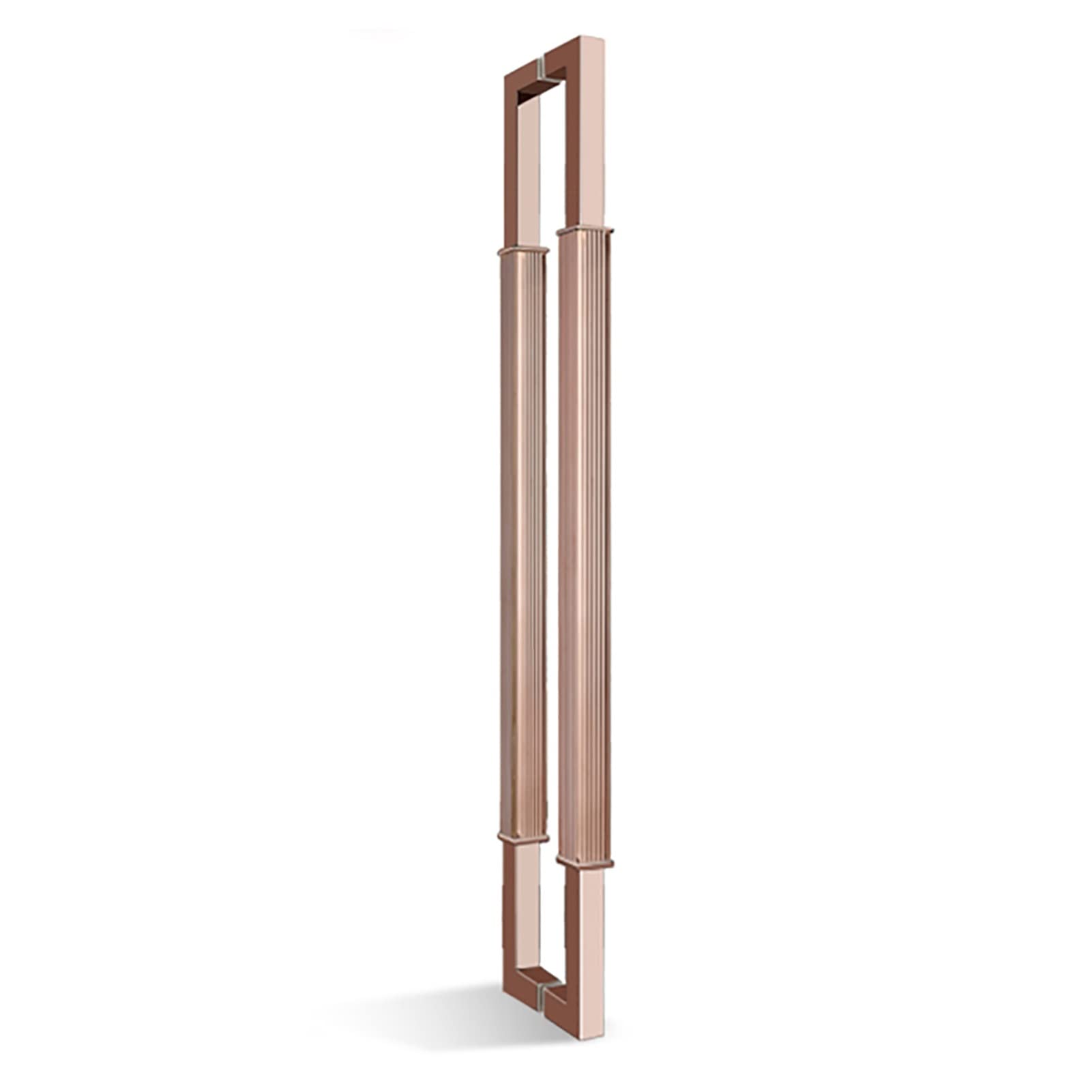 ADGCFKOP Shower Door Handle, Door Pull Modern Sliding Glass Door Handle, Double Sided Door Push Bar for Wood Metal Commercial Iron Doors Easy to Install(Rose Gold,80cm/32inch)