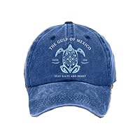 Gulf of Mexico Printed Casual Cap Gulf of Mexico Stay Salty and Resist Hats for Men Blue