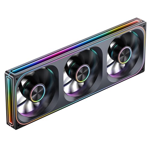 Image of JONSBO ZA-360BR (Reverse) PC Case Fan,All(3)-in-One,Single Frame Unit 120mm ARGB Fan,PWM,Reverse Blade Silent Fans with 4-Sides Infinity Mirror,28mm Thick Multiple Led Beads,Installation Ref to Tips