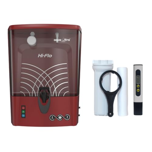 Image of aquaultra Water purifier | RO+UV Filtration | Copper Alkaline Purification | 9L storage (Hi-Flow (Cherry))