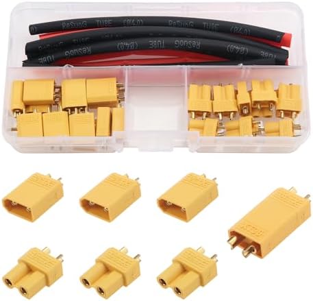 YIXISI EC5 Connettore Serie Batteria, EC5 Serie Seriale Batteria Connettore 1-Femmina a 2-Maschio Adattatore con Cavo 12AWG, per RC Lipo