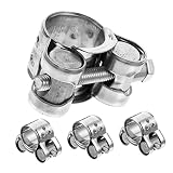 KICHOUSE 4 Stück 304 Edelstahl-schlauchschellen 17–19 Mm Verstellbare Wasserrohrschelle Hochleistungs-t-bolzenschelle Für Garten/industrie/