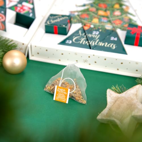 ETS - BIO Teebuch Tee Adventskalender, 24 x Chai, Früchtetee, Kräutertee & Highlights | Großer Buch-Adventskalender mit kompostierbaren Pyramidenbeutel