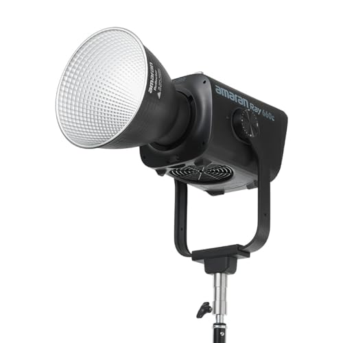 Amaran Ray 660W Full-Color COB Video Light with Integrated AC Power High Output RGBWW LED Lighting for Film, Photography, and Content Creation - Adjustable Color Temperature