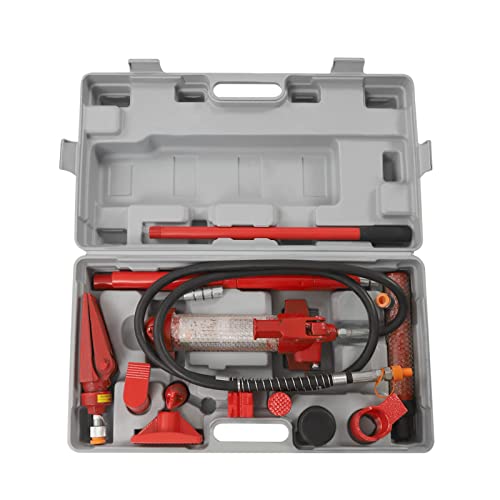 6 Ton Portable Hydraulic Jack Power Kit, 15 Pcs Hydraulic Ram Auto Body Frame Repair Kit, for Automotive, Garage, Heavy Equipment, Mechanic