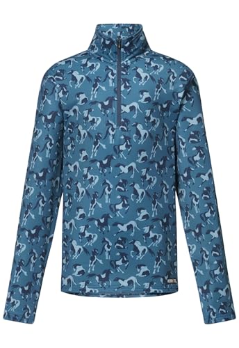 Kerrits Kids On Course Quarter Zip Equestrian Fleece Tech Top – Lightweight Fleece-Lined Kids Winter Horse Print Riding Shirt
