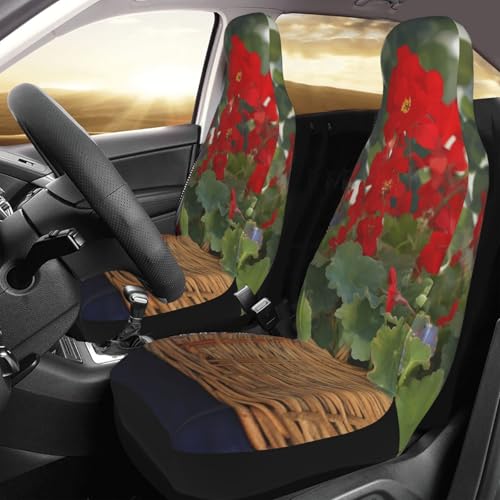 Housses de siège de voiture anti-transpiration universelles motif géranium pour camion et SUV