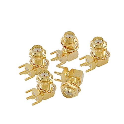 New Lon0167 Connecteur coaxial de connecteur coaxial RF à monture SMA femelle Jack de carte PCB du panneau 5pcs(5pcs Panel PCB Mount SMA Buchse rechtwinklig R_F_SS Koaxialstecker Schott