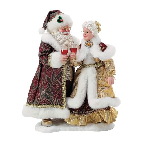 Department 56 Possible Dreams Bon Appetit Santa and Mrs. Claus Wine-Derful Time of The Year Figurine, 10.5 Inch, Multicolor