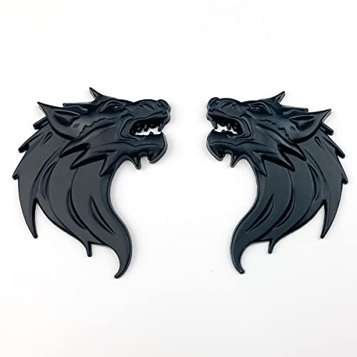 2 Pcs In Set Wolf Head Decorations Badge Emblem - For Car Side/Rear/Front Self-Adhesive Sticker Auto Car Truck Motorcycle 3D Emblem Car Accessories #TOP1