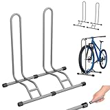 TLGREEN 2 x Fahrradständer Boden,Abnehmbar Fahrräder,Fahrrad Ständer,Reifenbreite bis 80mm,20-28 Zoll,Hinterrad Fahrradhalter,Radständer für Mountainbike Rennrad MTB,Stabil,Sandgrau