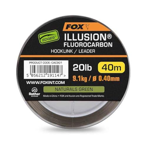 Fox Edges Illusion fluorocarbone vert invisible coulant lourd 40m