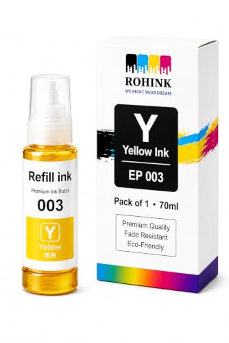 Image of ROHINK Compatible Ink for Epson L3110, L3150, L3250, L3252, L3115, L3116, L3101, L3210, L3215, L3216, L3151, L3152, L3156, L5190 Printers (003 Yellow Pack 1)