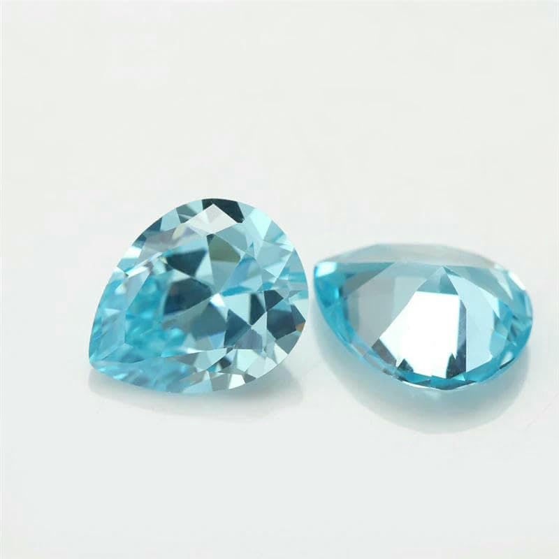 Birnenförmiger Zirkonia 5A, lose CZ-Steine, Grün, Meerblau, Kaffee, Rhodolith, Tansanit, Zirkon, Größe 3 x 5 – 10 x 12 mm, Kaffeefarbe, 7 x 9 mm, 50 Stück