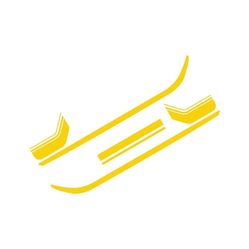 Bertdcx Glossy Yellow Auto Accessory 5Pcs Car Stickers Van Vinyl Decals Auto Diy Accessories(Glossy Yellow)