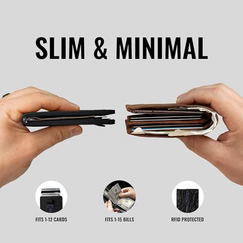 Image of Kings Loot Wallet for Men | Minimalist Slim RFID Blocking Leather Design with Cash Pocket & Card Pull Strap | Holds 1-12 Cards | Stylish & Durable Wallets | Supercar Collection (Midnight Sapphire)