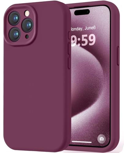 Image of LOVE 3000 Designed for iPhone 15 Pro Max Case, Premium Silicone with [Soft Anti-Scratch Microfiber Lining] Shockproof Protective Phone Case for Men Women Girls 6.7 inch, WineRed