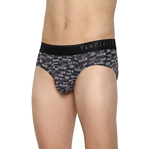 Image of Van Heusen Men Regular Fit 4 Way Stretch Body Defining Fit Allover Print Briefs - Available in Pack of 1 & 2