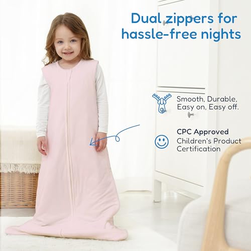 Image of TotAha Toddler Sleep Sack 1.0 TOG for 2T-3T-4T, Premium Soft Wearable Blanket Baby Sleeping Bag with 2-way Safe Zipper for Girl Boy