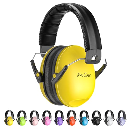 Image of ProCase Noise Cancelling Headphones for Kids Toddler, SNR 27dB Noise Reduction Ear Muffs, Hearing Protection for Monster Jam, Concerts, Fireworks, Shooting, Air Show, Autism Sensory Needs -Yellow