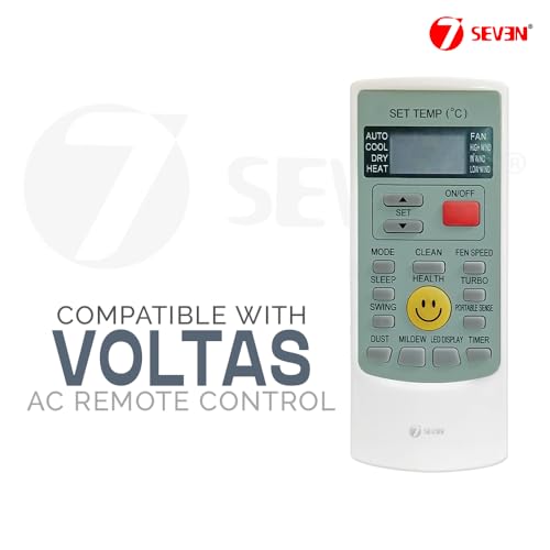 Image of 7SEVEN Compatible Air Conditioner remotes for Original Voltas AC Remote Control Suitable for 1 1.5 2 ton Split or Window ac - Match Exactly with Old Model 45A Remote for Better Performance