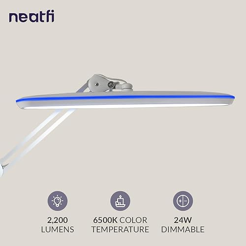 Miniatura 2 de Neatfi Lámpara de trabajo LED XL de 2,200 lúmenes, 24 W, 117 LED SMD, lámpara ultra ancha de 23 pulgadas, 4 niveles de brillo regulable, luz que