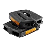 BV Bike Pedals with Replaceable Pins | Flat, Lightweight & Durable Bicycle Pedals with Great Grip | Made of Alloy Steel & Plastic - Ideal for BMX, Dirt Jumper, Hybrid Bikes & as MTB | Adult Fit