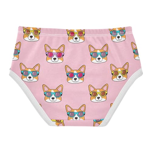 Cute Dog Faces Pink Girl Panties Cute Girls Underwear Toddler Cotton Durable Kids Undies Briefs 2t2