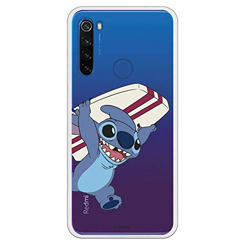 Funda para Xiaomi Redmi Note 8T Oficial de Lilo & Stitch Stitch Transparente para Proteger tu móvil. Carcasa para Xiaomi de Silicona Flexible...