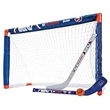 Franklin Sports NHL New York Islanders NHL Team Mini Hockey Set - Kids Indoor Knee Hockey Goal, Ball+2 Mini Stick Combo Ages 3+