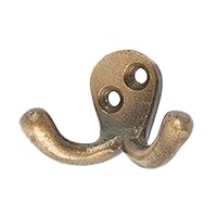 Hammer and Tongs - Double Coat Hook - W50mm x H35mm - Brass