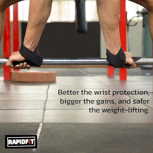 Image of Heavy Cotton Weight Lifting Straps 24 inch - Professional Non-Slip Lasso Wrist Support Straps with Padded 3.5mm Cuff | Gym Workout Straps for Deadlift, Powerlifting, CrossFit & Strength Training | Anti-Skid Grip Fitness Lifting Accessories (Black)