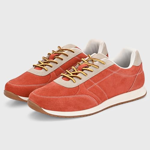 Image of Blue Leather by Centrino Genuine Leather Men's Sneakers | Leather Made Cushioned Insole Comfortable Shoes | Trendy & Stylish Modern Sneakers | Durable TPR Sole (4089)