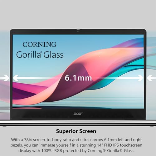 Image of Acer Chromebook Spin 514 CP514-3HH-R6VK Laptop | AMD Ryzen 5 5625C | 14 inch FHD IPS Touch Display | 8GB LPDDR4X | 128GB eMMC | Wi-Fi 6 | FHD Webcam | HDMI Port | Backlit Keyboard | Chrome OS | Sleeve