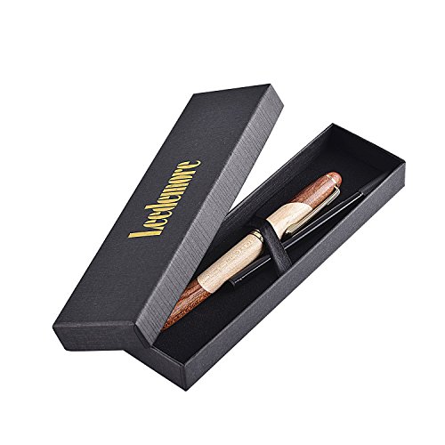 Penna a sfera in legno naturale, fatta a mano, con...