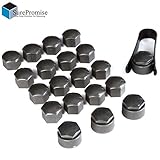 Lieferumfang: 16x Kappe grau + 4x Kappe fuer Felgenschloss 1x Abzieher