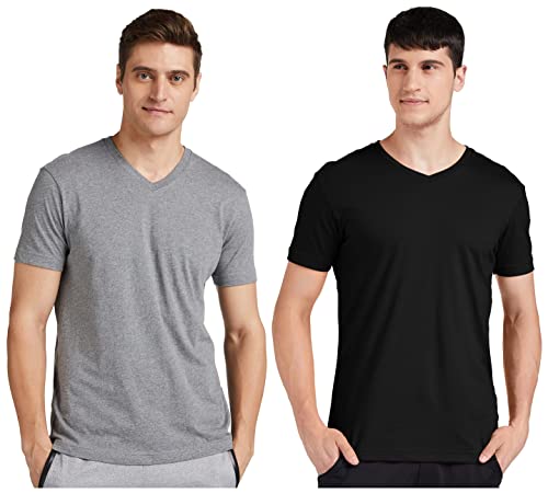 Image of Jockey Men Regular Fit V Neck Half Sleeved T-Shirt (Pack of 2)