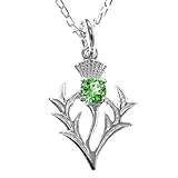 Alexander Castle Collar de cardo escocés de plata con piedra verde