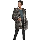 leo mantel h&m Außergewöhnlicher und kuscheliger Mantel aus Fake Kaninchen-Fell für Damen mit All Over Leoparden-Print