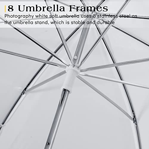 4 Pcs 33 Inch Photography White Translucent Soft Umbrella Photography Umbrella Video Camera Umbrella Photo Umbrella Reflective Photographic Lighting Umbrellas For Photo And Video Studio Shooting #TOP3