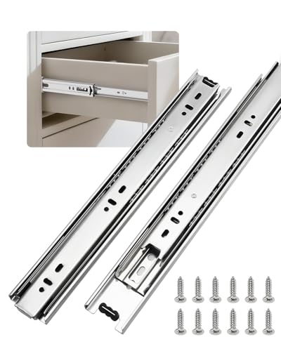 LONTAN Heavy Duty Full Extension Ball Bearing Drawer Slides 10 Inch 1 Pair Side Mount File Cabinet Rails Dresser Runner Kitchen Cabinet Drawer Glides 100 LB Capacity