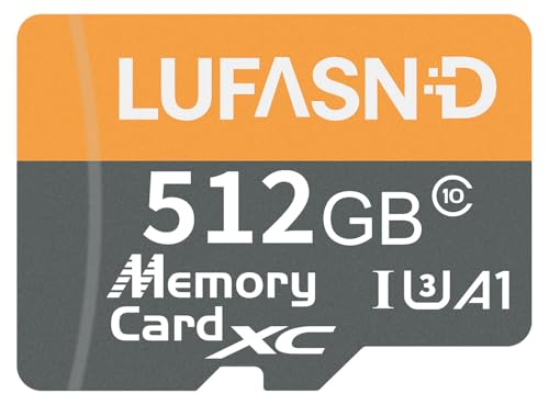 Image of 512GB Micro SD Card with Adapter, High Speed U3 C10 V30 SDXC Memory Card Up to 100MB /s, 4K Video Recording for GoPro, Smartphone, Camera, Tablet, Dash Cam