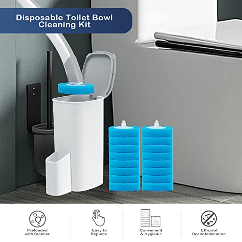 Gseey Disposable Toilet Brush Set With Storage Caddy And 16 Refill Heads,Toilet Bowl Cleaning Kit With Holder #TOP1