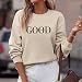 Pullover Damen Sweatshirt Briefe Drucken Langarm Rundhals Pulli Buchstaben Druck Locker Oberteil Sport Streetwear Sweatshirts Ohne Kapuze Damenpullover Bluse Top Casual Langarmshirt Sweatpullover