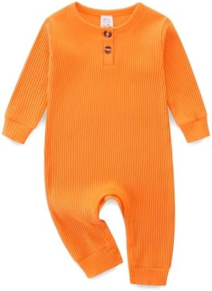 KIDDLETOWN Strampler Neugeborene Schlafanzug Baby 0-3 Monate | Baby Strampler für Mädchen Jungen, Baumwolle+Spandex Baby Pyjama, Langarm Babykleidung, Einfarbig Schlafstrampler