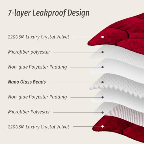 Image of Wemore Weighted Lap Blanket 7lbs, 24 inchx29 inch Small Travel Blankets for Adults | Soft Crystal Velvet; Packable Throw Blanket; Weighted Lap Pad for Sleep, Napping & Relaxation; Machine Washable; Burgundy