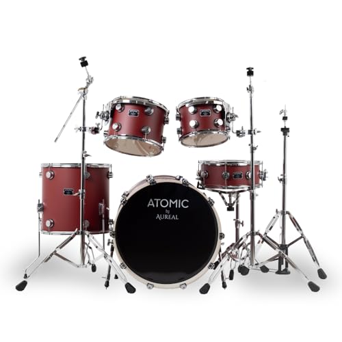 Aureal Batería Acústica Atomic Semiprofesional Red