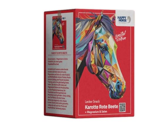 HAPPY HORSE Lecker Snack Karotte Rote Beete | 800 g | Pferdeleckerlis mit Magnesium & Selen für Muskelaufbau & Regeneration | Glutenfrei & magenfreundlich | Pferde Leckerlies mit Gemüse & Kräutern