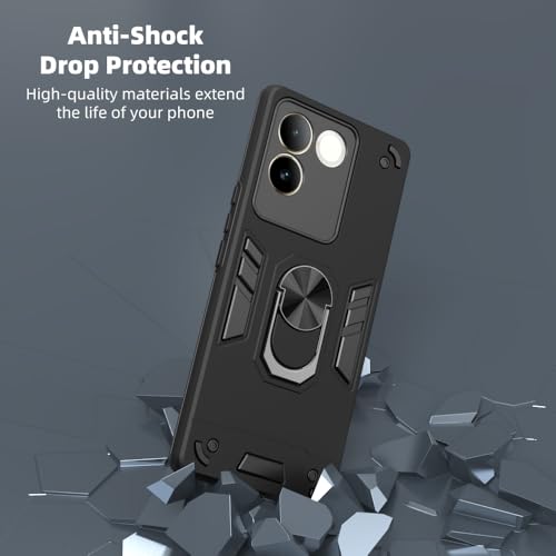 Image of NDCOM for Iqoo Z7 Pro 5G Back Cover | Vivo T2 Pro 5G Mobile Back Cover | Vivo T2Pro 5G Back Cover | Premium Protection | Ring Holder Case